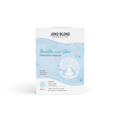 Набір тканинних масок для обличчя з медитаціями Breathe and Glow Joko Blend