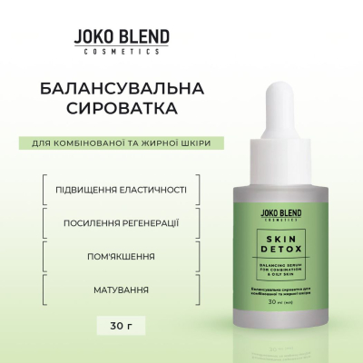 Балансувальна сироватка для комбінованої та жирної шкіри Skin Detox Joko Blend 30 мл