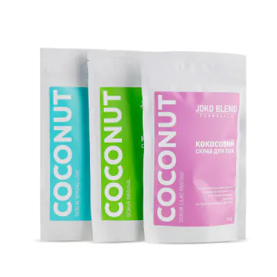 Тестовий набір з 3 скрабів Coconut Body Scrub Joko Blend Set of 3