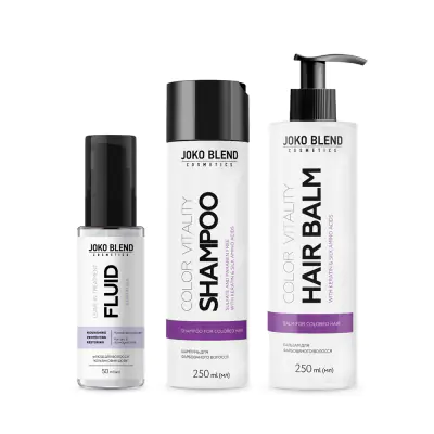 Комплекс для фарбованого волосся + Флюїд для волосся Кератиновий шовк Joko Blend